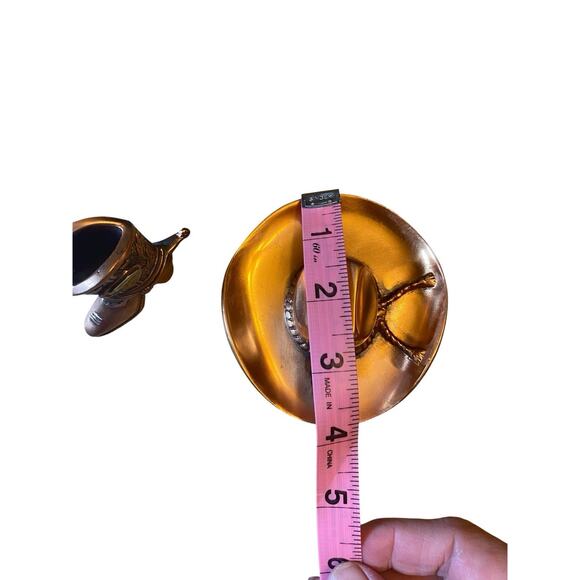 Copper Hat Cigarette Holder And Cowboy Boot Toothpick Holder Austin Texas - Picture 9 of 12